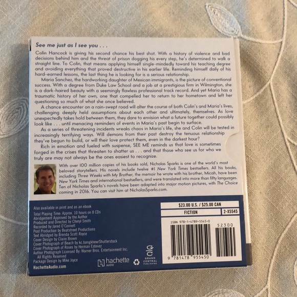 See Me on CD by Nicholas Sparks - Picture 2 of 2